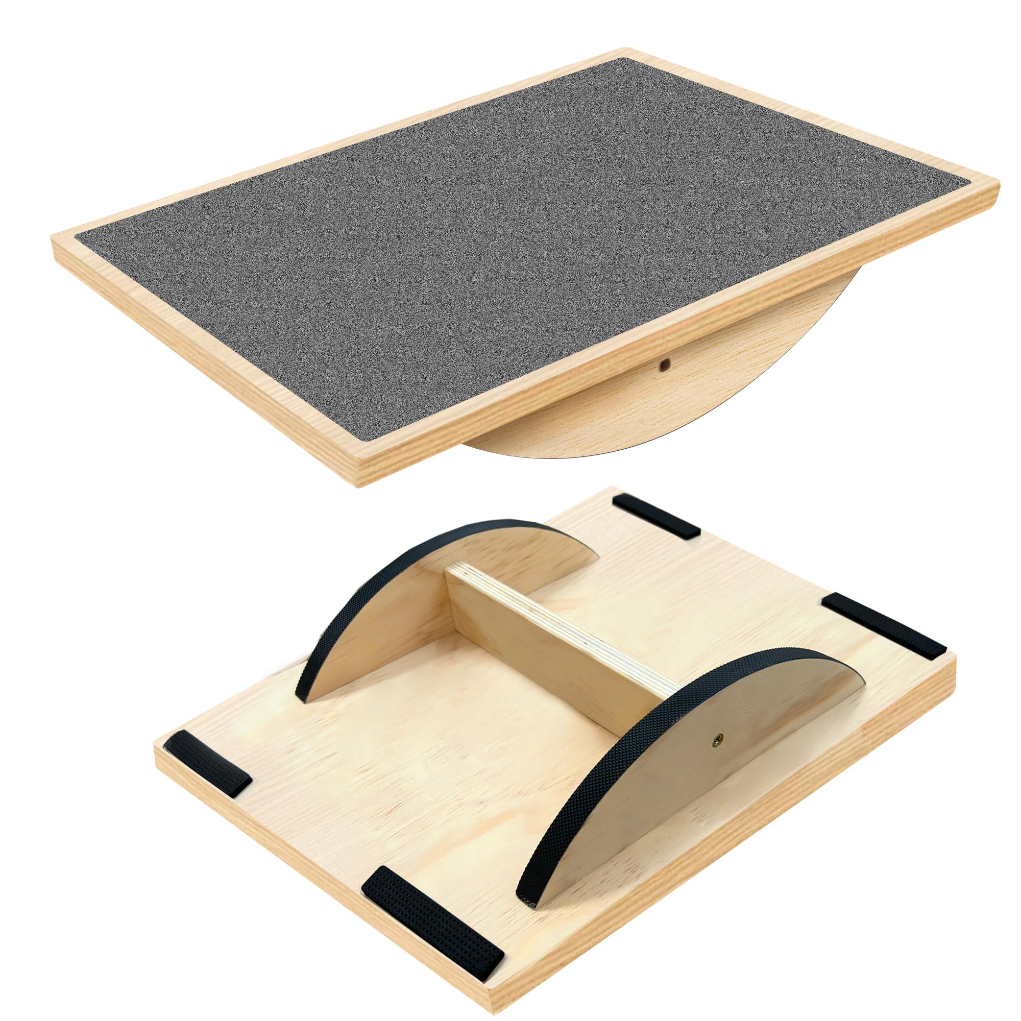 Balance Board Professional Wobble Board for Adults Anti-Slip for Physical Therapy Standing Desk Core Strength Wooden Rocker Board(350LBS)